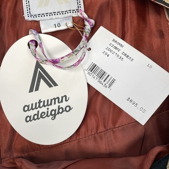 NWT Autumn Adeigbo Signy Dress Abstract Printed Tiered Midi Sleeveless Sz 10 - Picture 15 of 16